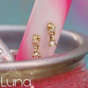 Pupil Hall Clever threadless end 14kt solid Yellow Gold